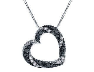 Black & White Diamond Heart